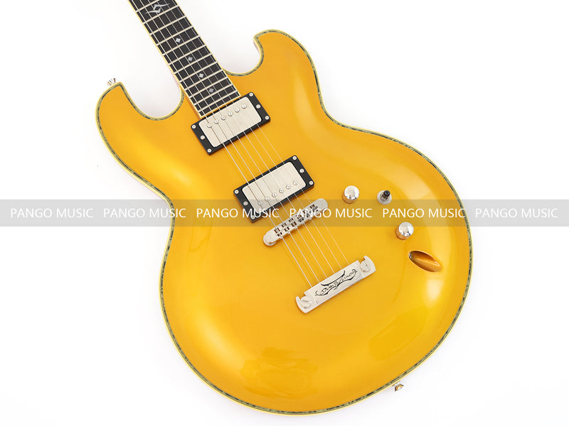 Ultra-thin Body Gold Metallic Finish Electric Guitar (070X)