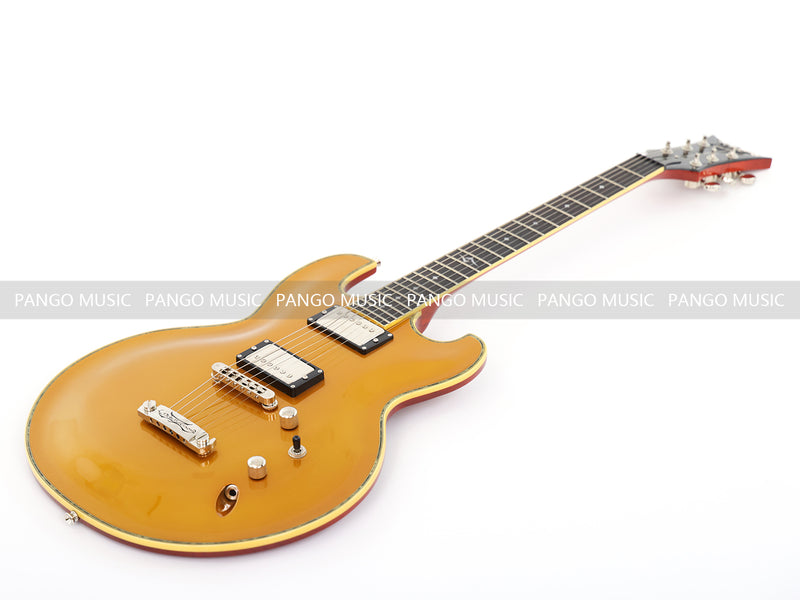 Ultra-thin Body Gold Metallic Finish Electric Guitar (070X)