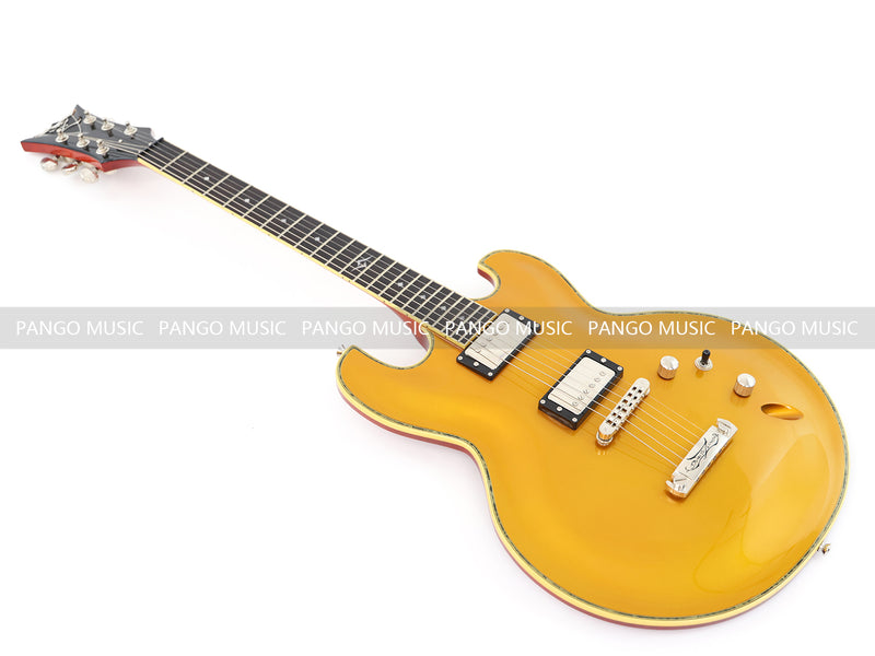 Ultra-thin Body Gold Metallic Finish Electric Guitar (070X)