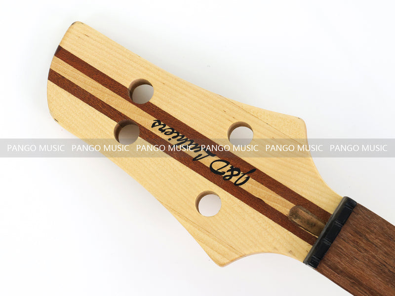 Unfinished 4 String Neck-Through Electric Bass Guitar with Zebrawood Top(XNB-400)