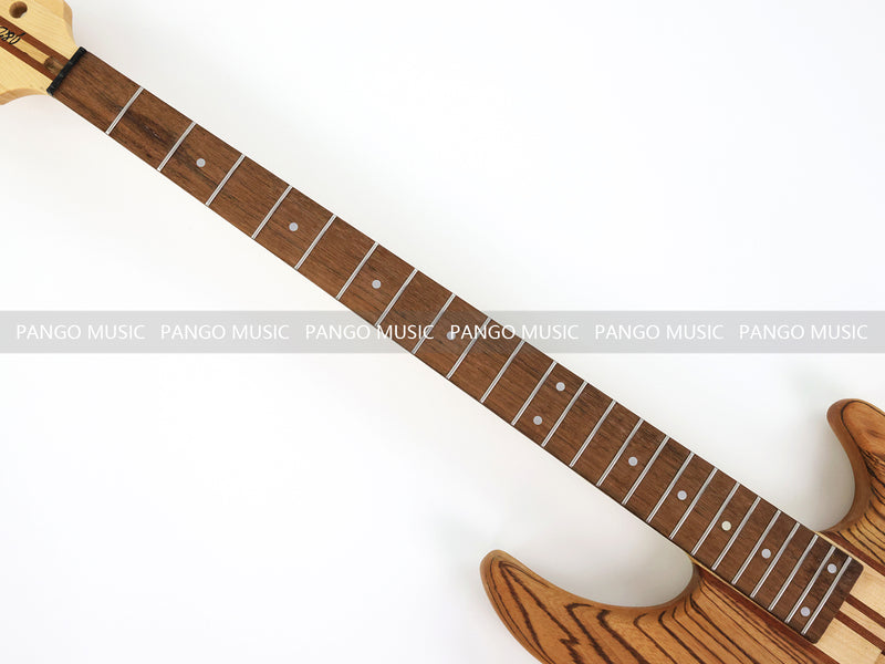 Unfinished 4 String Neck-Through Electric Bass Guitar with Zebrawood Top(XNB-400)