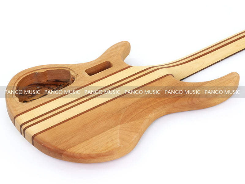 Unfinished 4 String Neck-Through Electric Bass Guitar with Zebrawood Top(XNB-400)