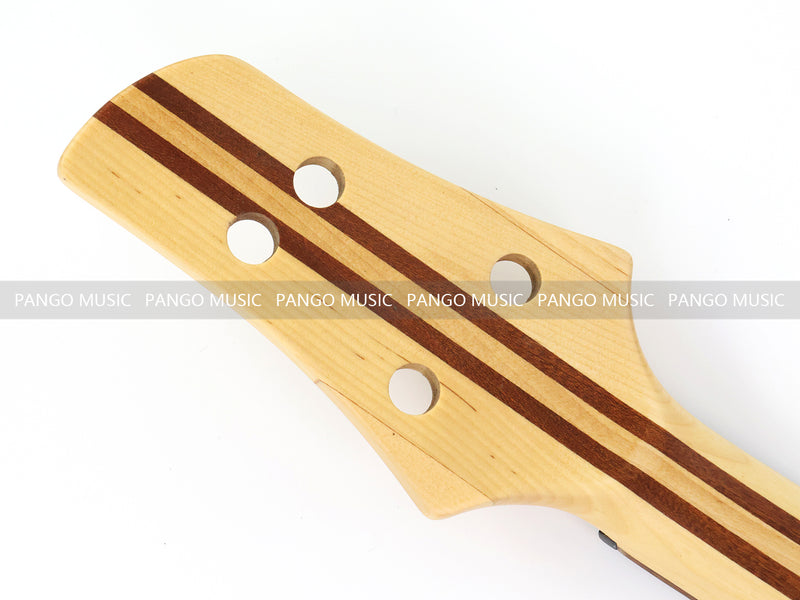 Unfinished 4 String Neck-Through Electric Bass Guitar with Zebrawood Top(XNB-400)