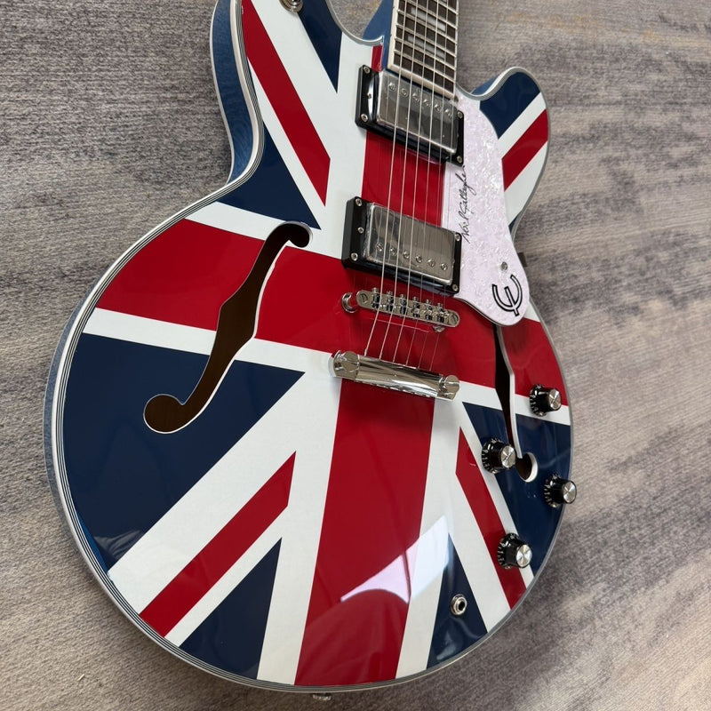 Union Jack 335 Style Semi-Hollow Archtop Electric Guitar (LRG-043)