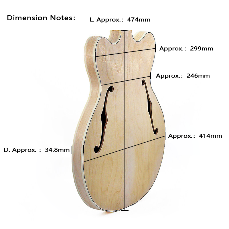 Very Thin Style Semi-Hollow Jazz Guitar Body (HY-004)