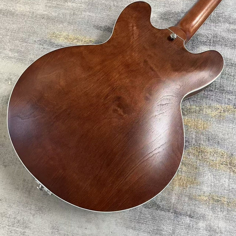 Vintage Brown Semi Hollow 335 Style Jazz Electric Guitar (LRG-014)