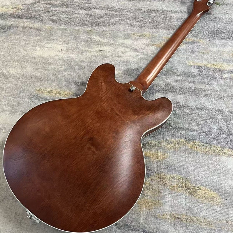 Vintage Brown Semi Hollow 335 Style Jazz Electric Guitar (LRG-014)