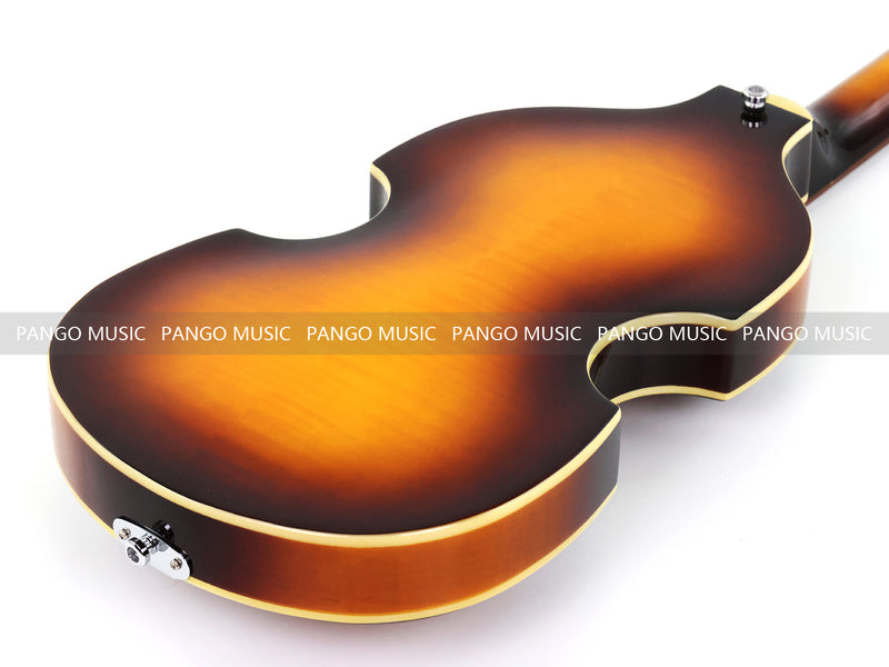 Violin Bass Style 4-String Semi-Hollow Electric Bass Guitar with Gloss Sunburst Finish (HY-2608)
