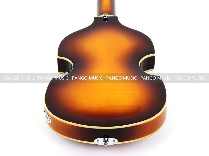 Violin Bass Style 4-String Semi-Hollow Electric Bass Guitar with Gloss Sunburst Finish (HY-2608)