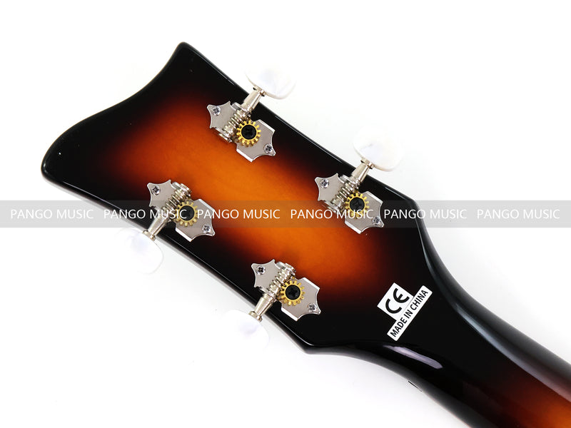 Violin Bass Style 4-String Semi-Hollow Electric Bass Guitar with Gloss Sunburst Finish (HY-2608)