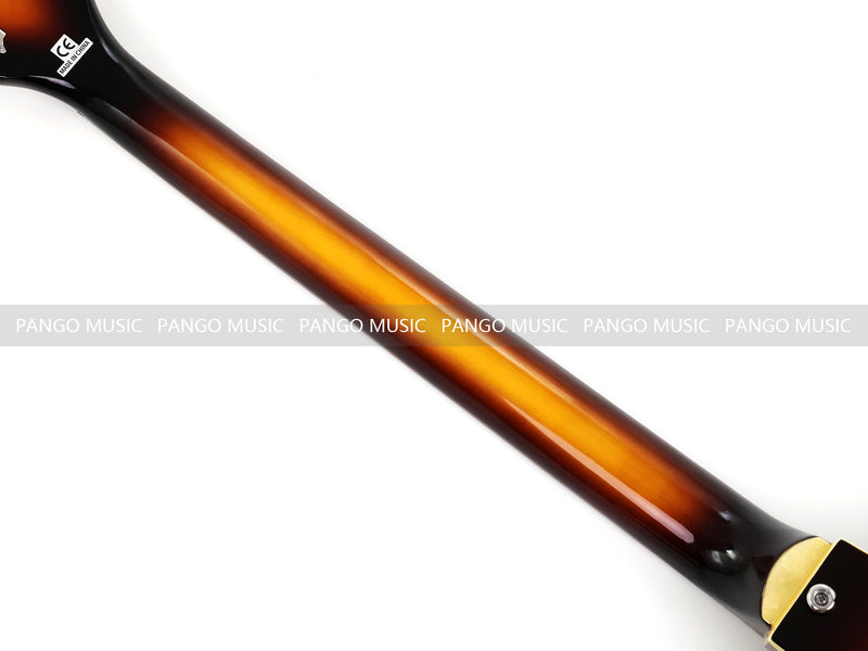 Violin Bass Style 4-String Semi-Hollow Electric Bass Guitar with Gloss Sunburst Finish (HY-2608)