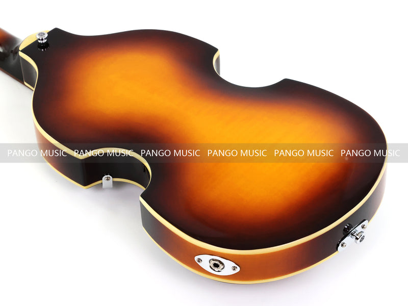 Violin Bass Style 4-String Semi-Hollow Electric Bass Guitar with Gloss Sunburst Finish (HY-2608)