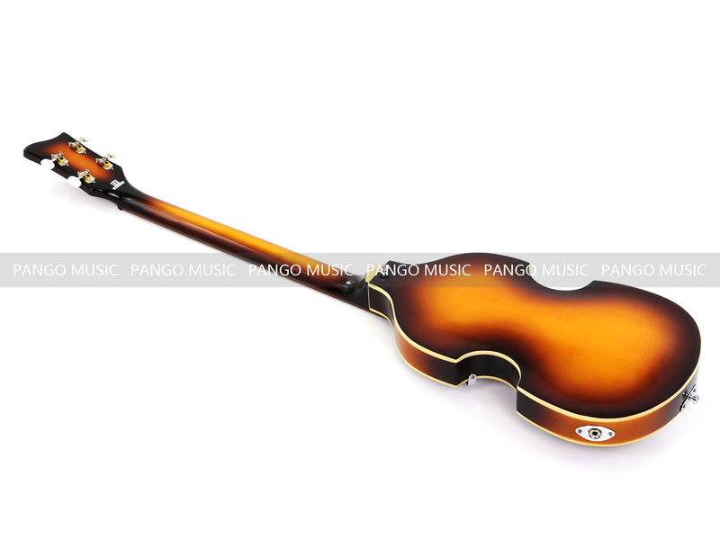Violin Bass Style 4-String Semi-Hollow Electric Bass Guitar with Gloss Sunburst Finish (HY-2608)