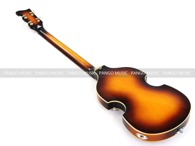 Violin Bass Style 4-String Semi-Hollow Electric Bass Guitar with Gloss Sunburst Finish (HY-2608)