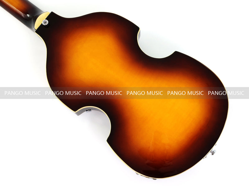 Violin Bass Style 4-String Semi-Hollow Electric Bass Guitar with Gloss Sunburst Finish (HY-2608)