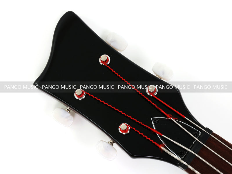 Violin Bass Style 4-String Semi-Hollow Electric Bass Guitar with Gloss Sunburst Finish (HY-2608)