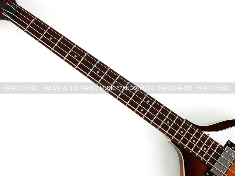 Violin Bass Style 4-String Semi-Hollow Electric Bass Guitar with Gloss Sunburst Finish (HY-2608)