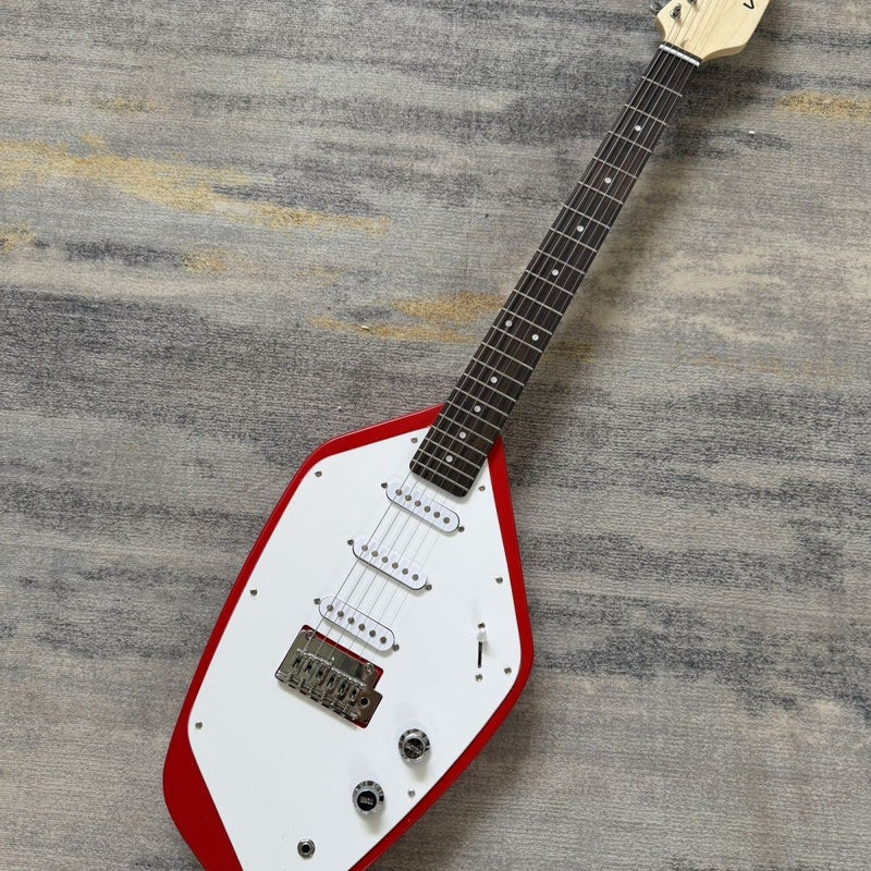 Vox-Inspired Phantom Style Electric Guitar with Gloss Chinese Red Finish(LRG-083)