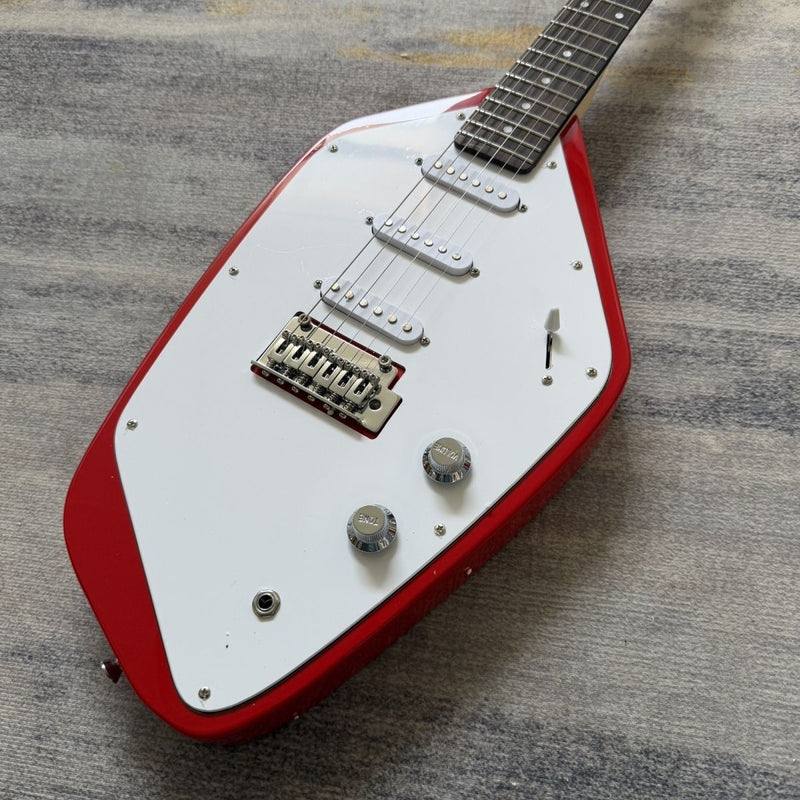Vox-Inspired Phantom Style Electric Guitar with Gloss Chinese Red Finish(LRG-083)