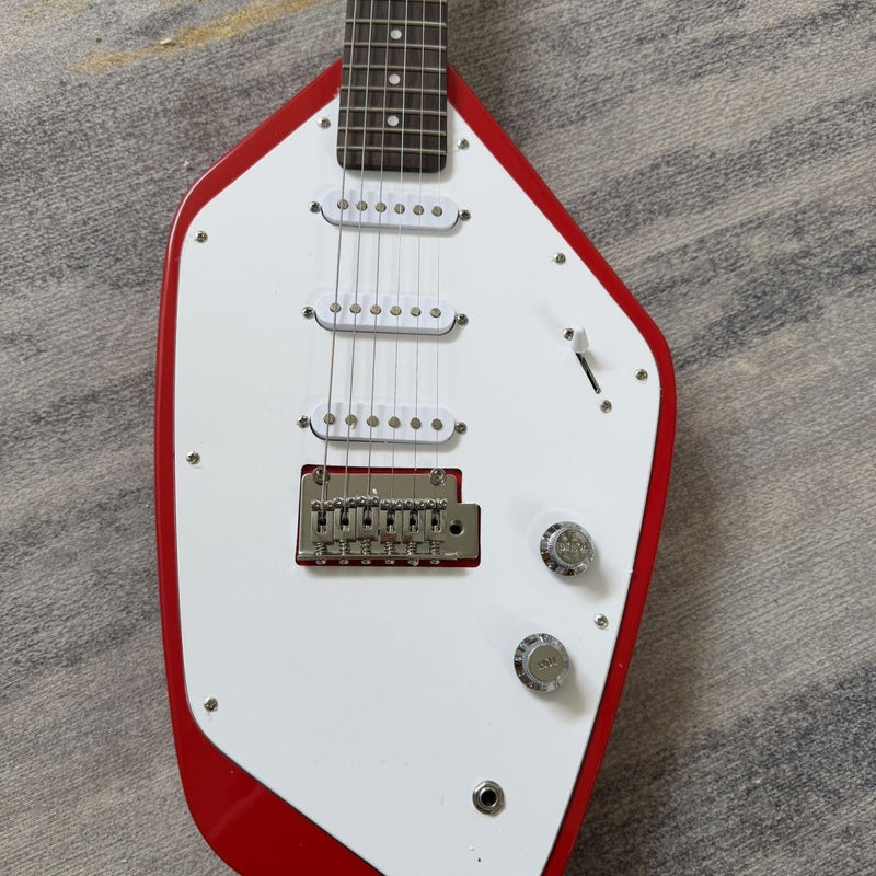 Vox-Inspired Phantom Style Electric Guitar with Gloss Chinese Red Finish(LRG-083)