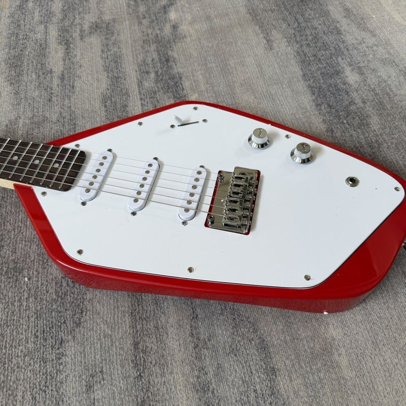 Vox-Inspired Phantom Style Electric Guitar with Gloss Chinese Red Finish(LRG-083)
