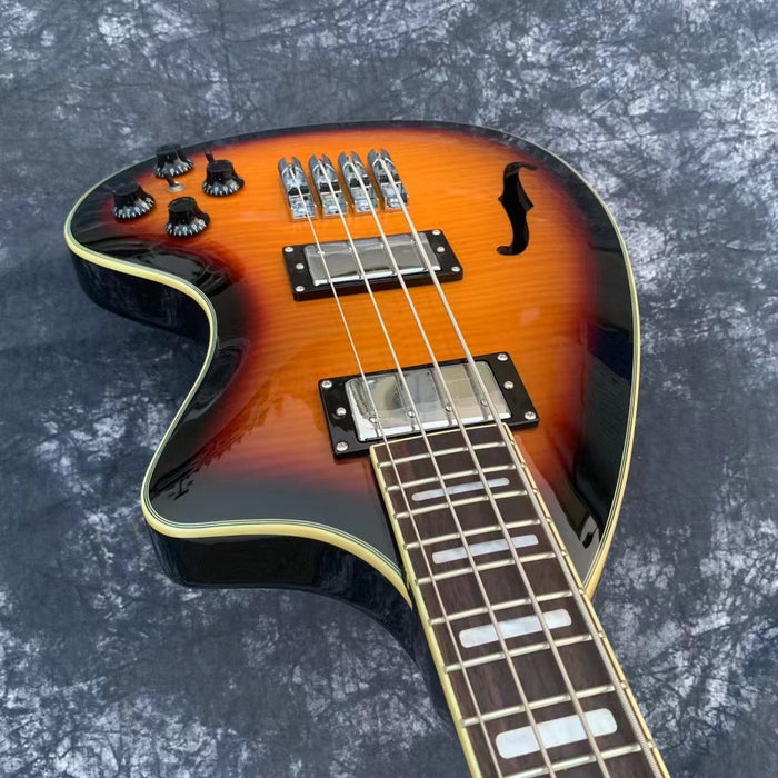 PANGO Music 4 Strings Electric Bass Guitar with F Hole (YMZ-146)