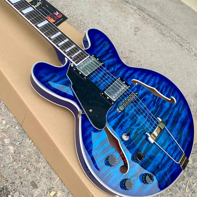 PANGO Music Semi Hollow Electric Guitar with Quilted Maple Top (YMZ-157)