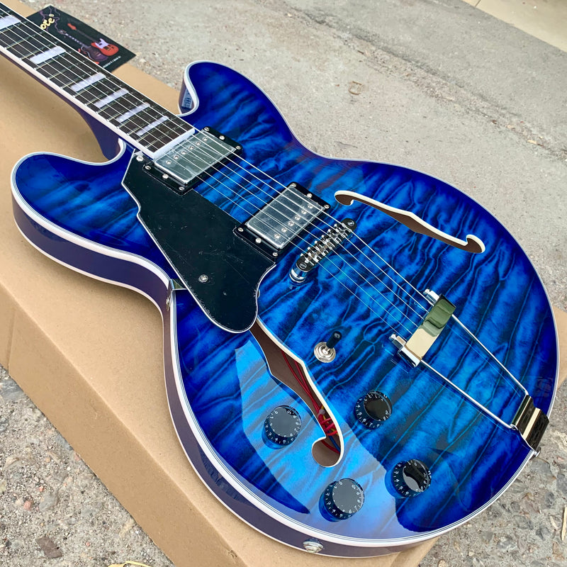 PANGO Music Semi Hollow Electric Guitar with Quilted Maple Top (YMZ-157)
