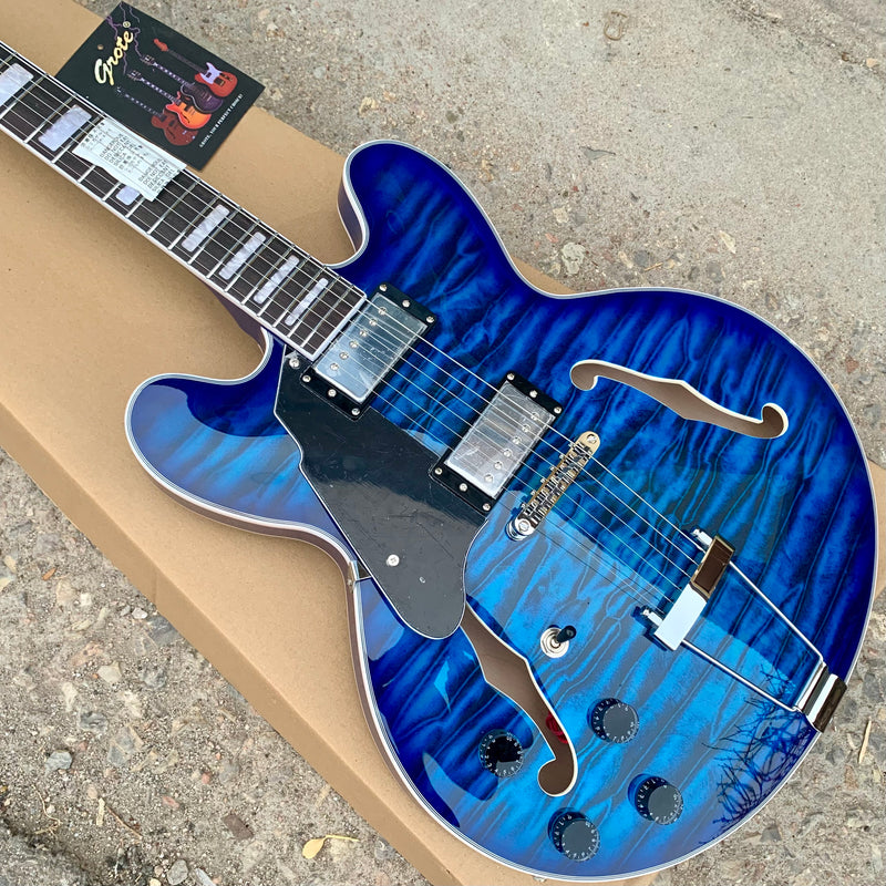 PANGO Music Semi Hollow Electric Guitar with Quilted Maple Top (YMZ-157)