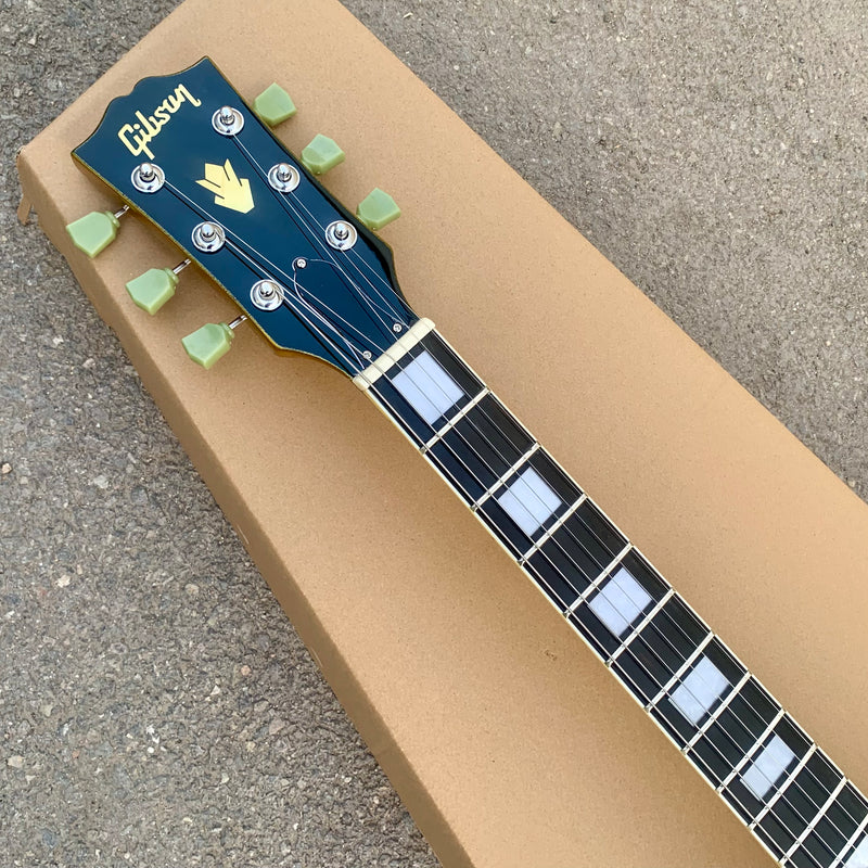 ES-Style Semi-Hollow Body Electric Guitar with Gold Gloss Metallic Finish (YMZ-143)