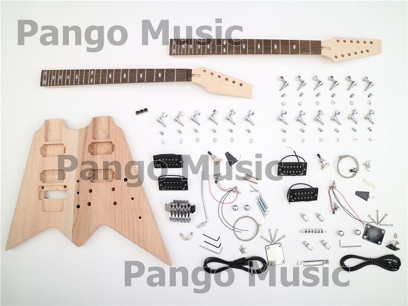 Double Neck Flying V Electric Guitar Kit (PYX-203)