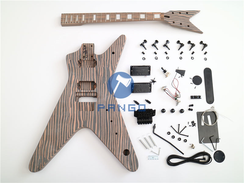 Dean Style All Zebrawood DIY Electric Guitar Kit (PYX-012)