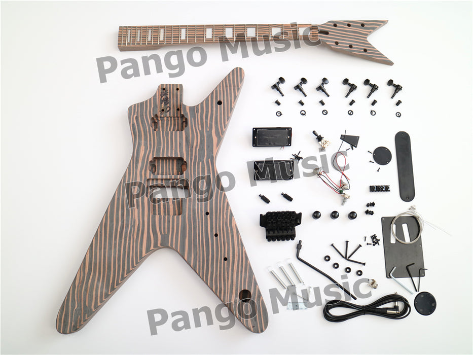 Dean Style All Zebrawood DIY Electric Guitar Kit (PYX-012)