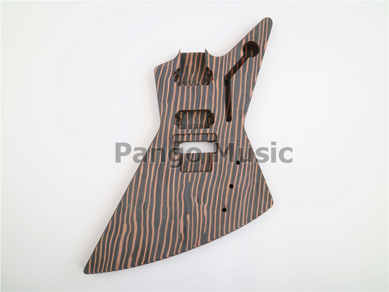 All Zebrawood Explorer Style DIY Electric Guitar Kit (PEX-230)