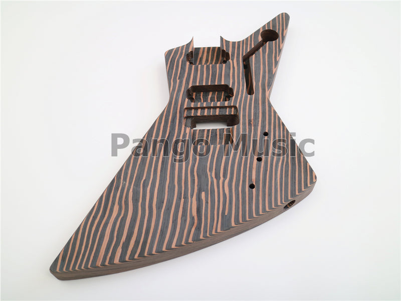 All Zebrawood Explorer Style DIY Electric Guitar Kit (PEX-230)