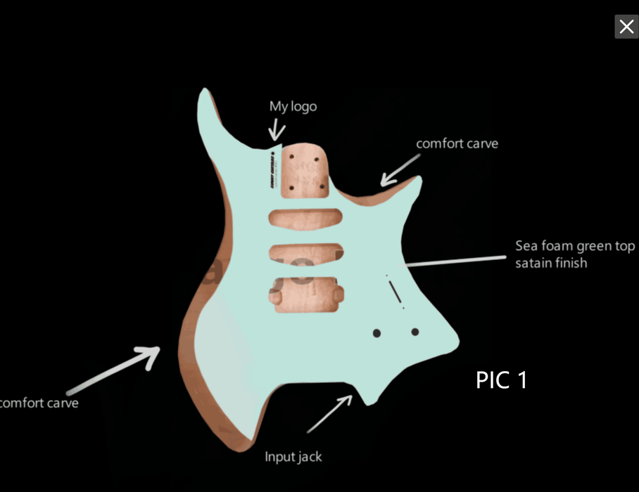 ZQN-021 Custom Design Headless Electric Guitar ( 2024-04-15)