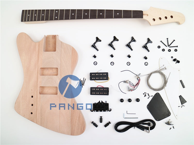 4-String Left-Handed Firebird Style DIY Electric Bass Guitar Kit (PFB-187)