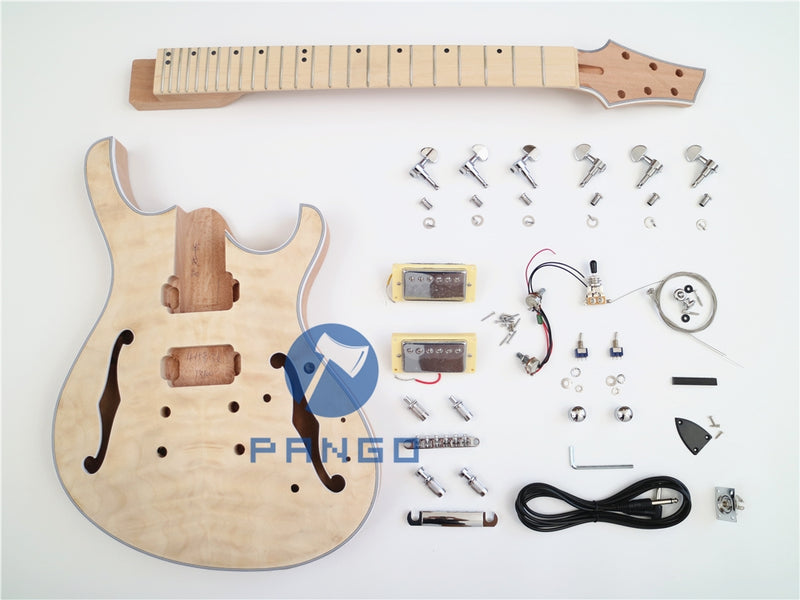 Semi-Hollow Body DIY Electric Guitar Kit (PJS-13100)