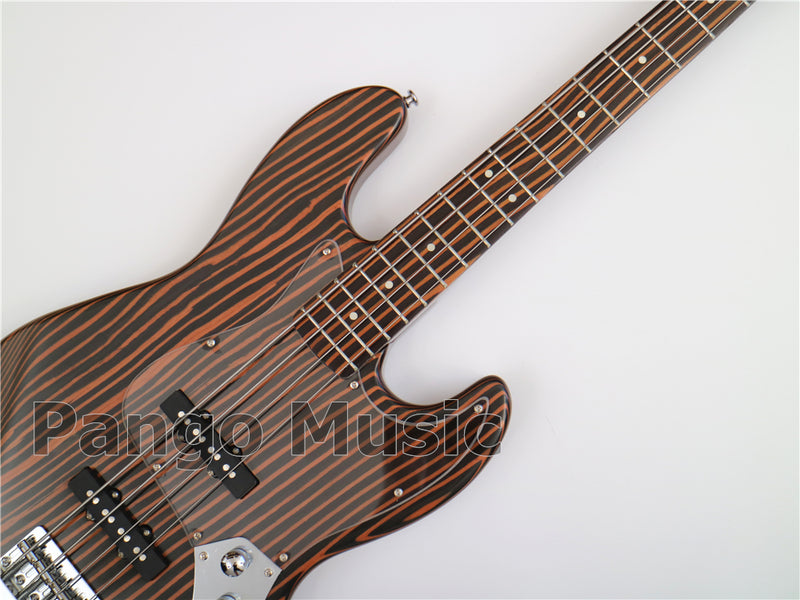 PANGO Music 4 Strings All Zebrawood Electric Bass Guitar (PJB-357)