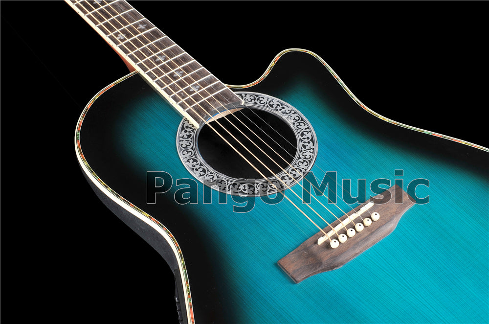 41 Inch Round Back Acoustic Guitar with EQ (PNT-178)