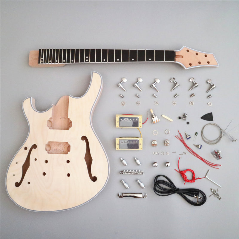 Pre-sale Semi-Hollow Body Left Hand DIY Electric Guitar Kit (PJS-332)