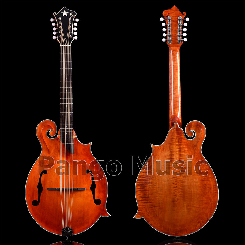 Unique 10-string Fully Handcrafted All-Solid Wood F-Style Mandocello (PMB-909)
