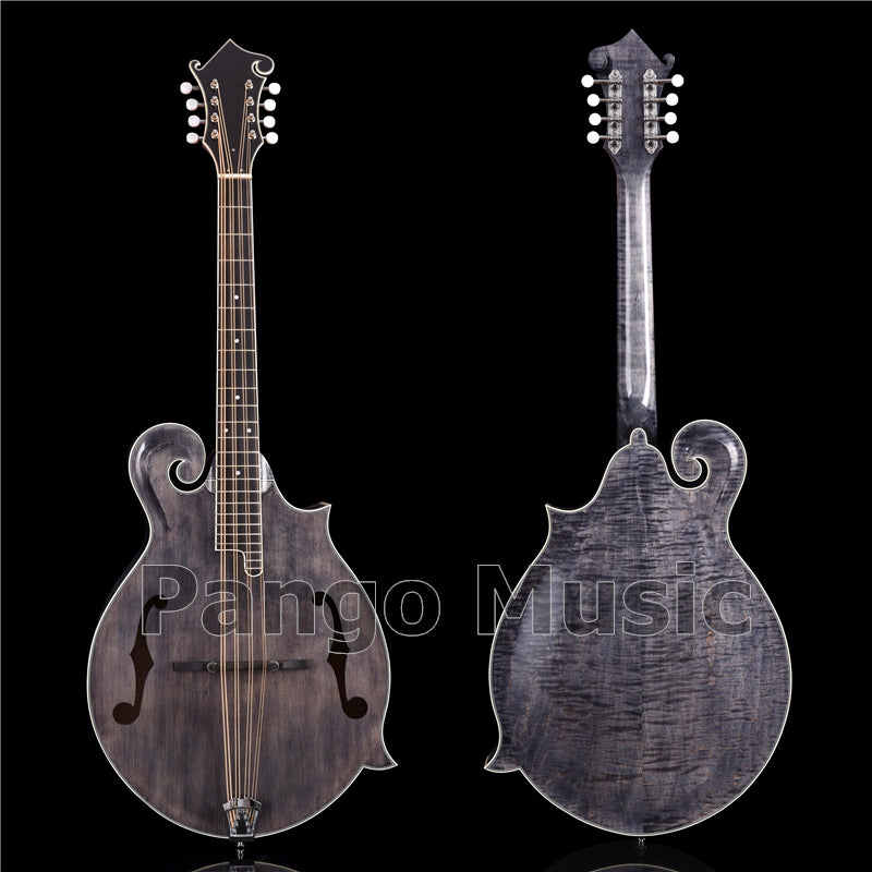 All-Solid Wood Handcrafted Dark Gray F-Style Mandocello (PMB-907)