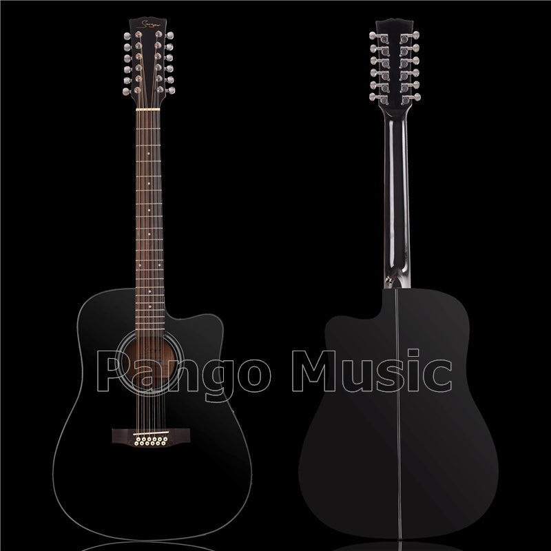 12 Strings Black Color Acoustic Guitar (PSR-087)