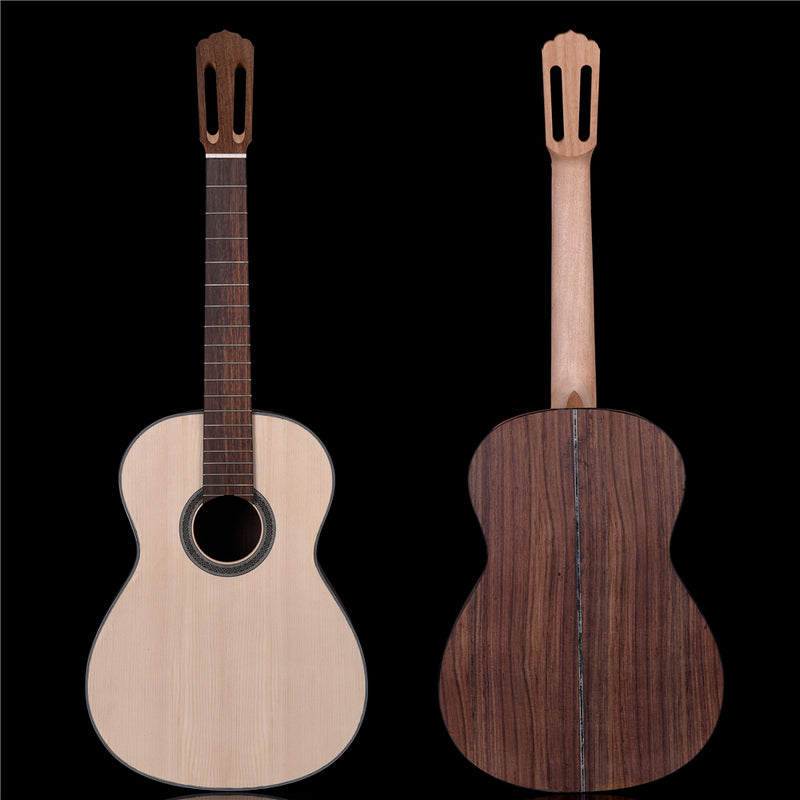Pre-sale 39 Inch Solid Spruce Top/ Rosewood Back & Sides DIY Classical Guitar Kit (PFA-985)