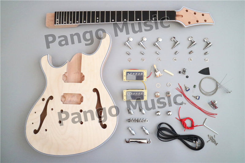 Pre-sale Semi-Hollow Body Left Hand DIY Electric Guitar Kit (PJS-332)