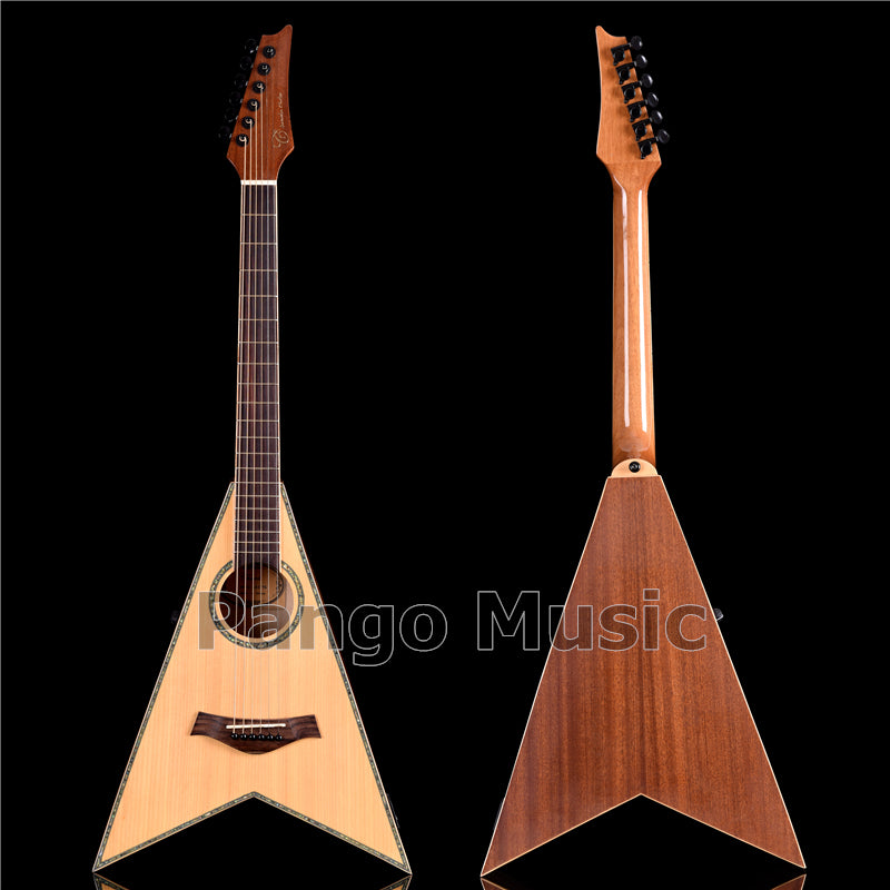 Pango Music 40 Inch Unique V Shape Acoustic Guitar (PVG-588)