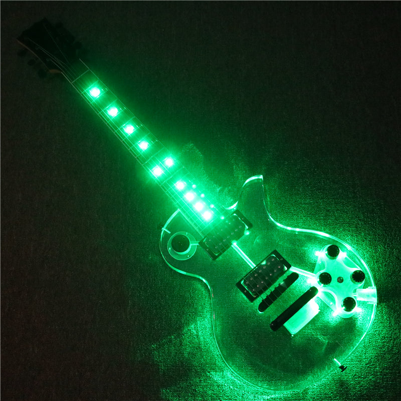 7 Strings LP Style Acrylic Body LED Light Electric Guitar (PLP-002)