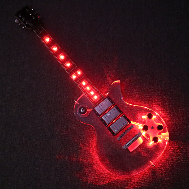 LP Style Acrylic Body Electric Guitar (PLP-001, LED Light)