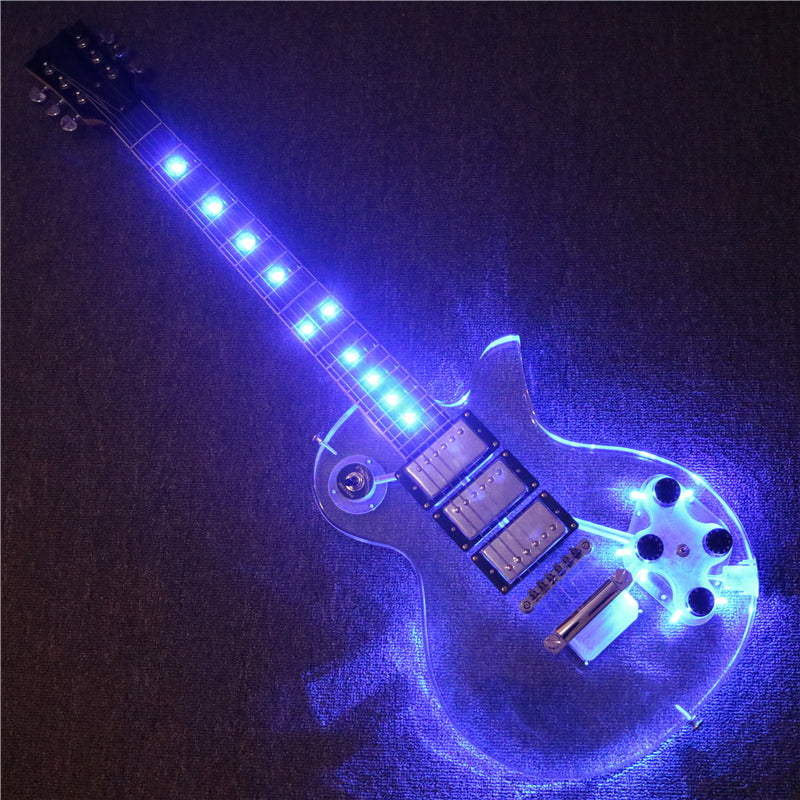 LP Style Acrylic Body Electric Guitar (PLP-001, LED Light)